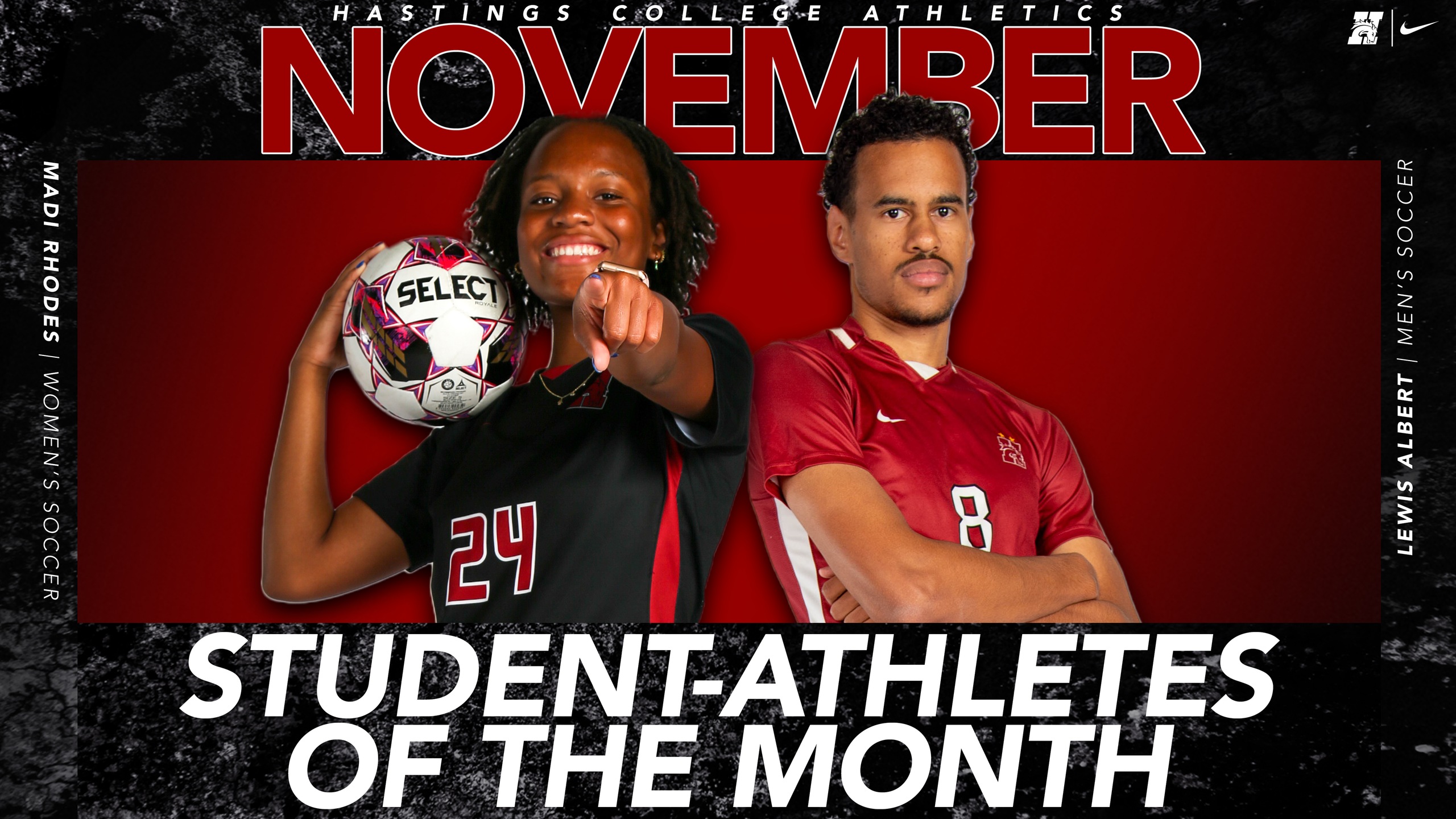 Albert and Rhodes Named Bronco Student-Athletes of the Month for November