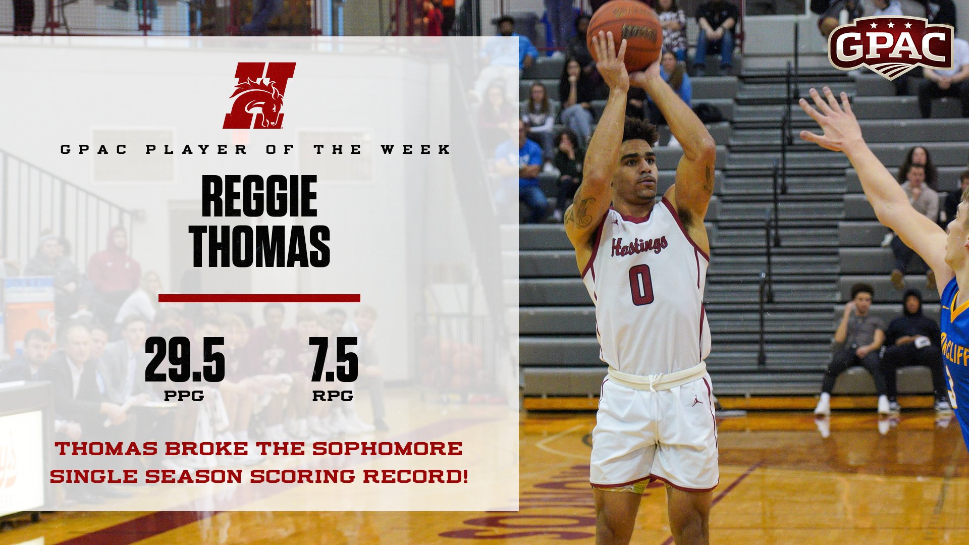 Thomas Earns 4th GPAC Player of the Week Honor