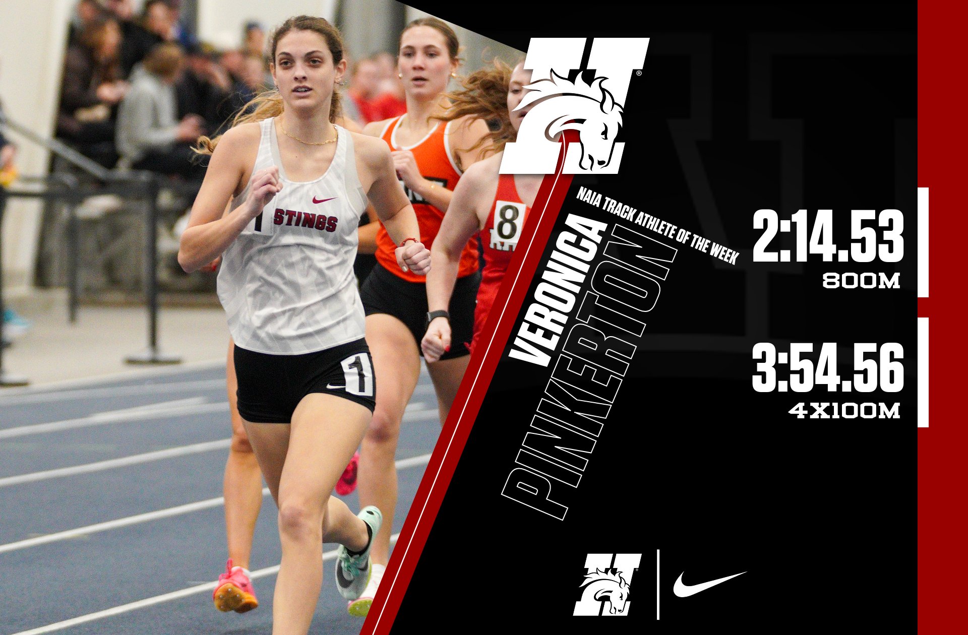 Pinkerton Earns First Career NAIA Indoor Track Athlete of the Week